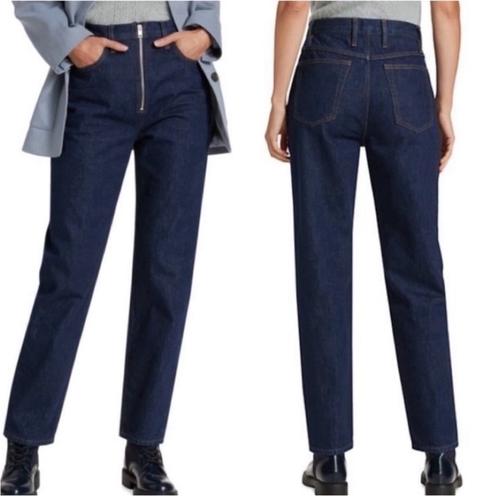 FRAME Le High and Tight Straight Leg Exposed-Zipper Preppy Jeans size 26 NWOT